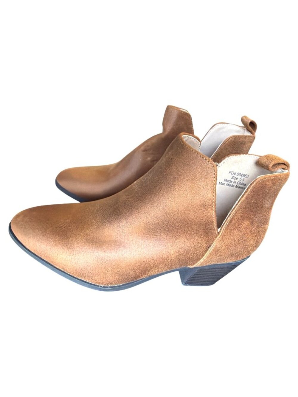 Journee Collection Women’s Almond Toe Vegan Leather Booties Sz 5.5